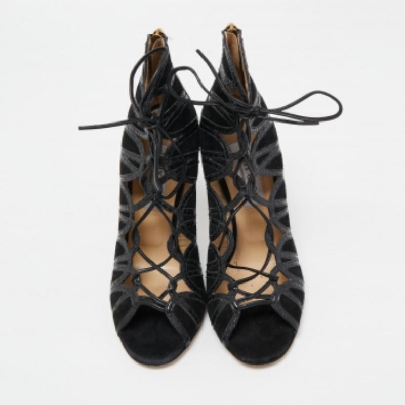 Jimmy Choo Pumps nere in pitone e pelle scamosciata Up & Up 37 in vendita 2