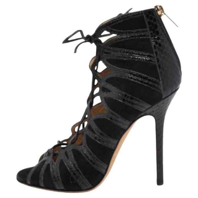 Jimmy Choo Pumps nere in pitone e pelle scamosciata Up & Up 37 in vendita