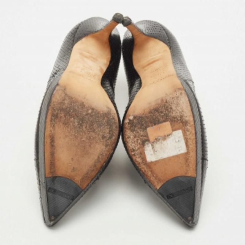 Jimmy Choo - Stivaletti alla caviglia in pelle di pitone nera misura 38,5 in vendita 3