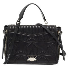 Jimmy Choo Black Quilted Leather Helia Top Handle Bag