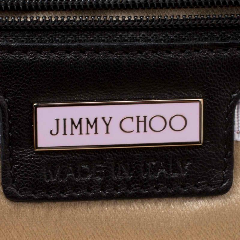 Jimmy Choo Black/Red Braided Leather Clutch 1