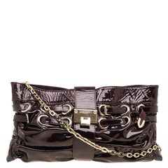 Jimmy Choo Black/Red Patent Leather Rio Clutch Bag