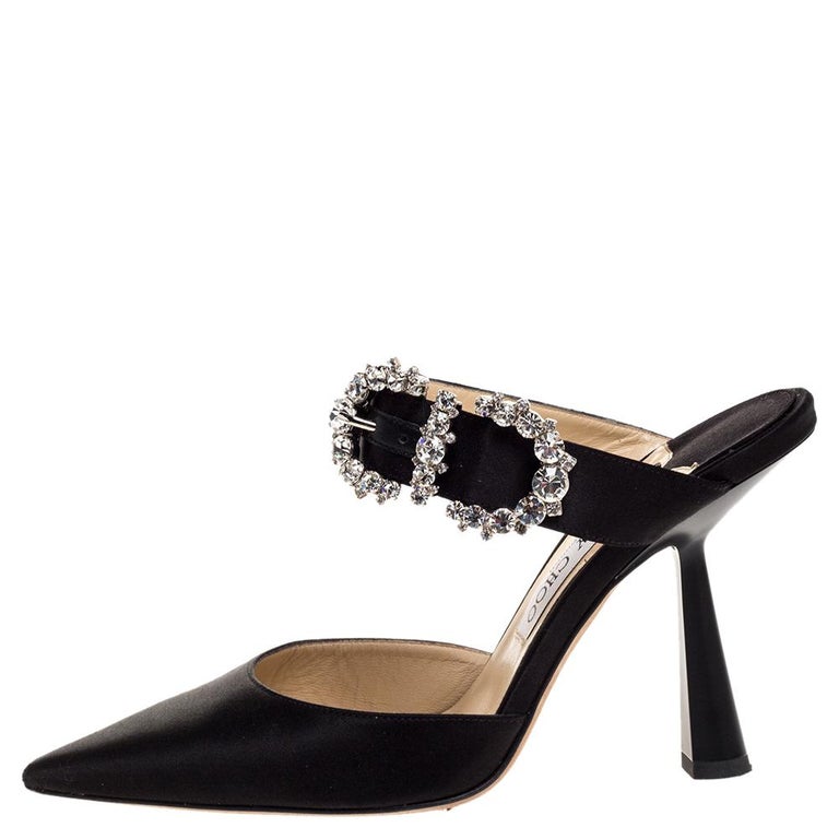 Jimmy CHOO - Smokey クリスタルバックルスエードミュール100（ジミー 