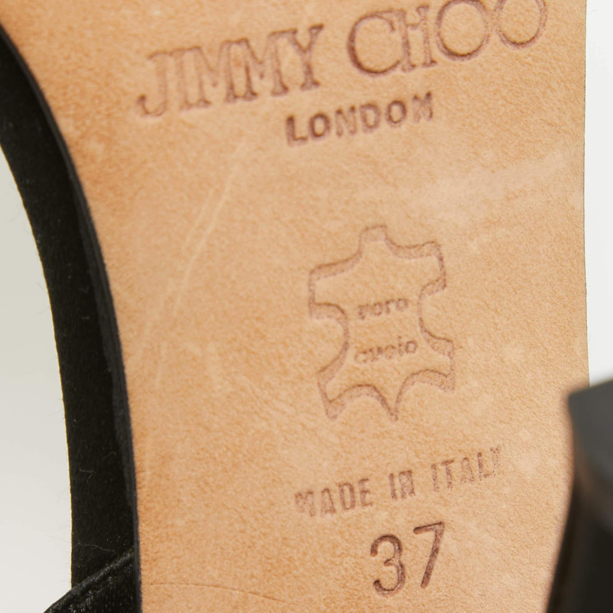 Jimmy Choo Black Satin Slingback Sandals Size 37 4