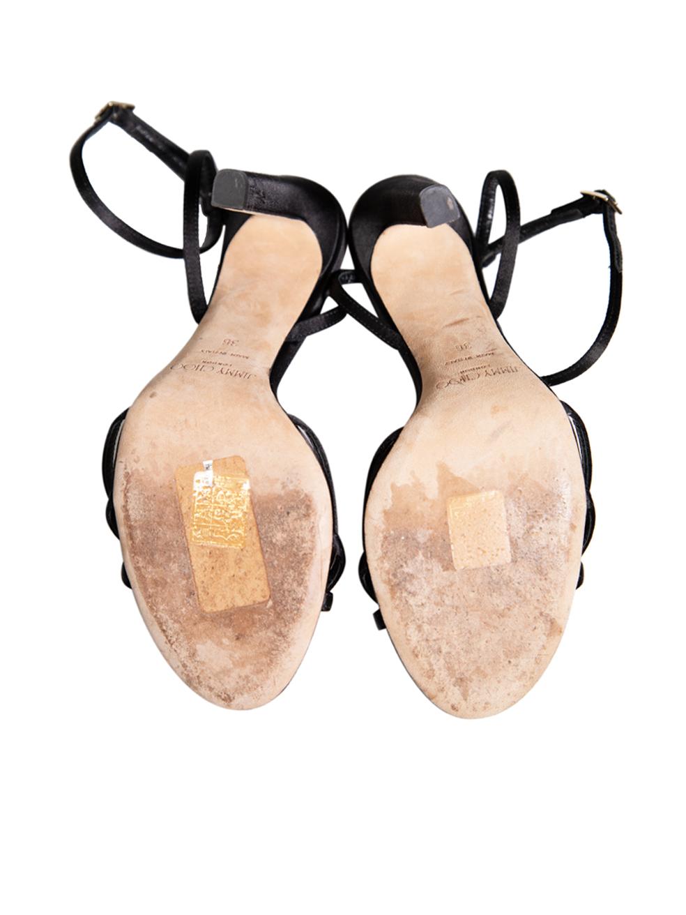 Women's Jimmy Choo Black Satin Strappy Sandals Size IT 36