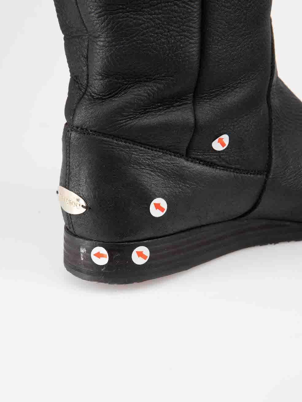 Jimmy Choo - Bottes hauteur genou en peau de mouton noire, taille IT 38 Pour femmes en vente