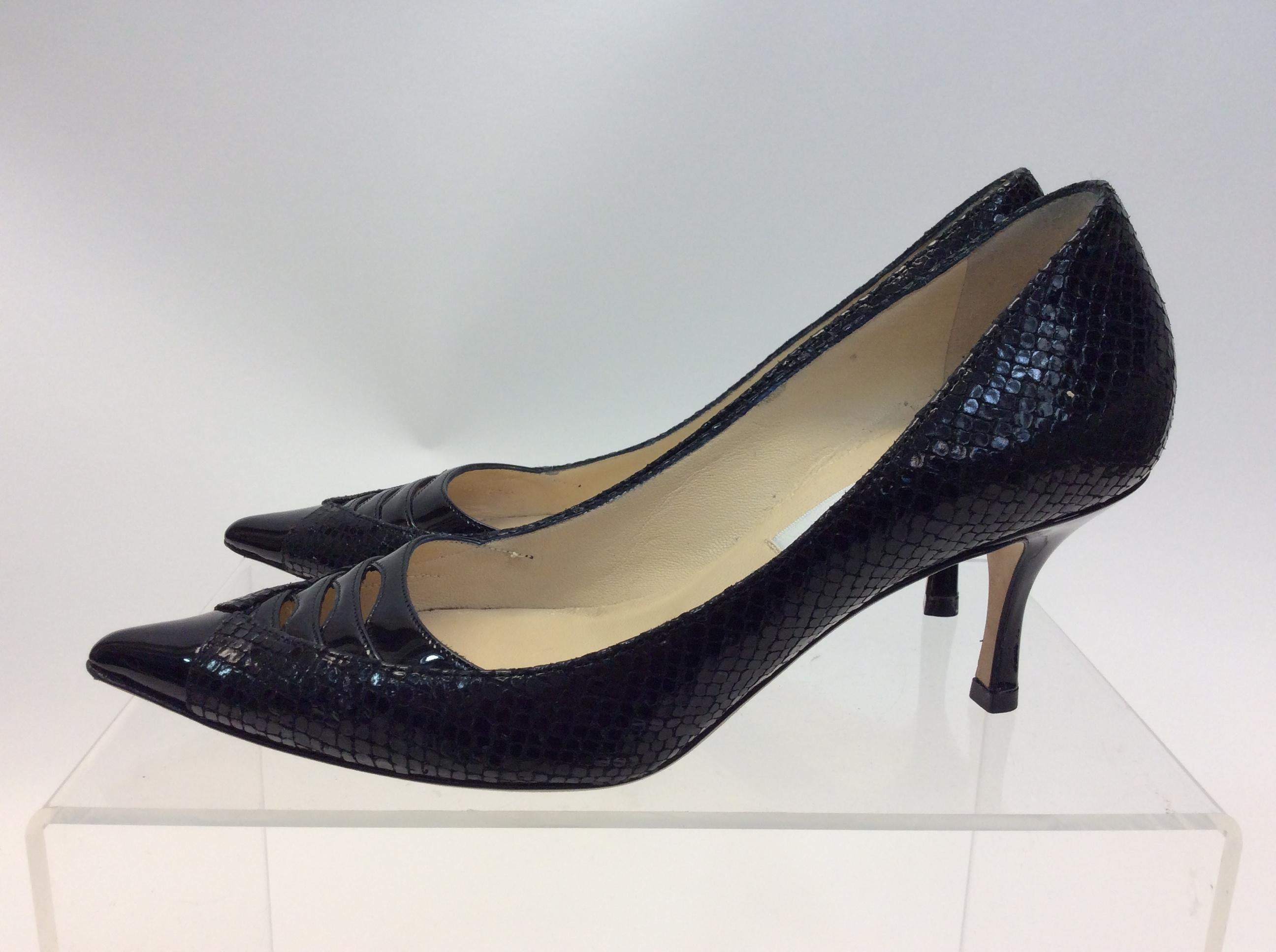 Jimmy Choo Black Skin and Patent Leather Heels
$299
Made in Italy
Size 36
2.5