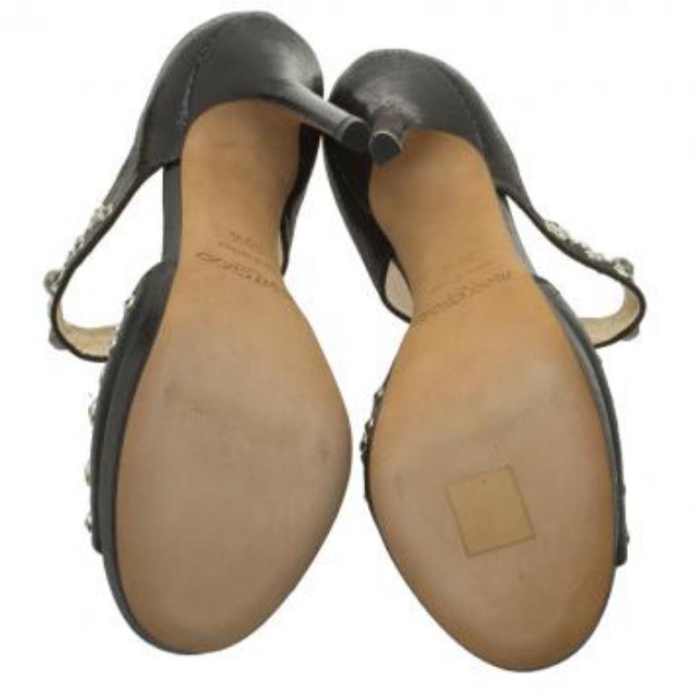 Jimmy Choo Sandales en cuir clouté Bonnie Back Zip Platform Taille 36.5 en vente 5