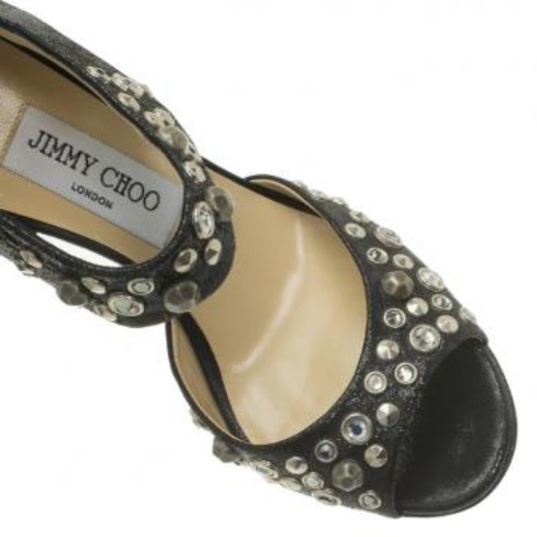 Jimmy Choo Sandales en cuir clouté Bonnie Back Zip Platform Taille 36.5 Pour femmes en vente