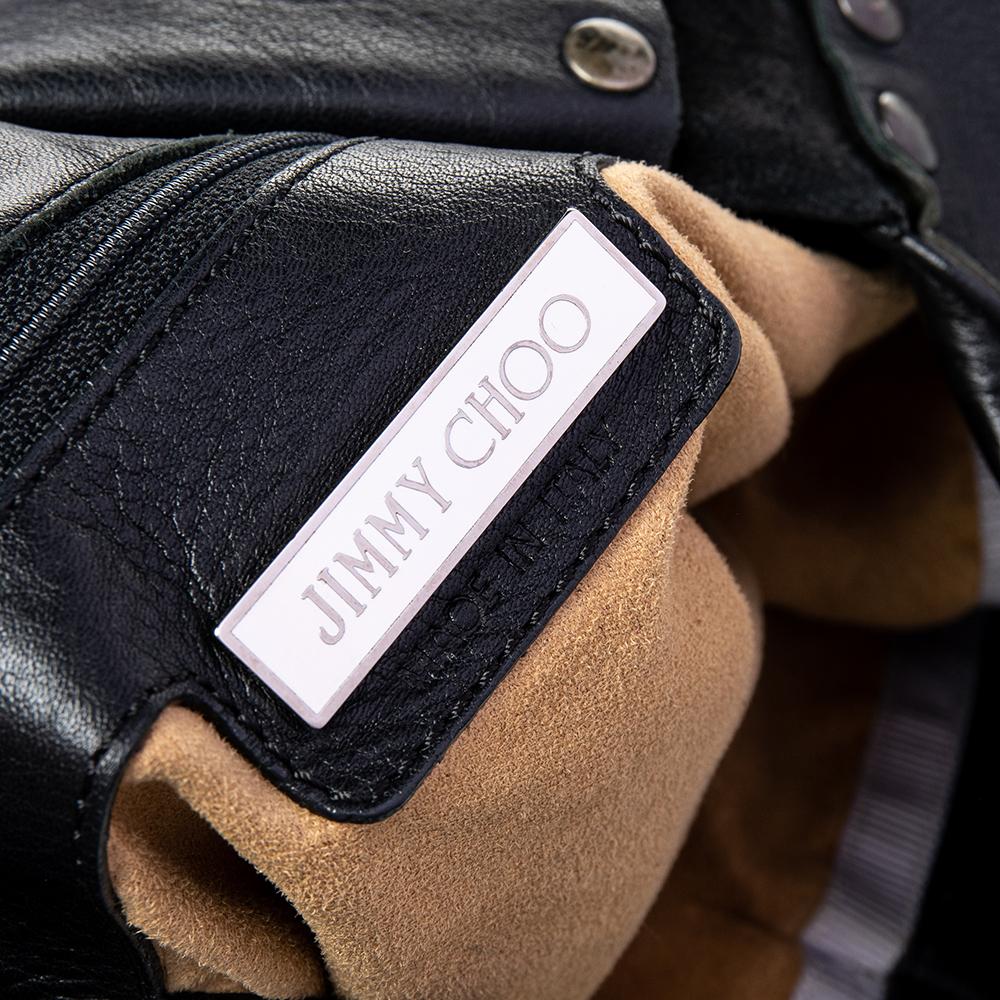Jimmy Choo Black Studded Leather Saba Hobo 7