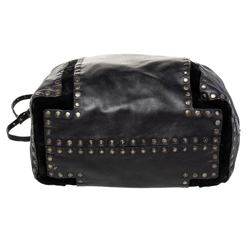Jimmy Choo Black Studded Leather Saba Hobo 1