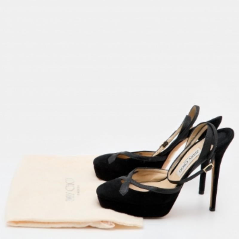 Jimmy Choo - Sandales à plateforme en daim et paillettes - Taille 39 en vente 3