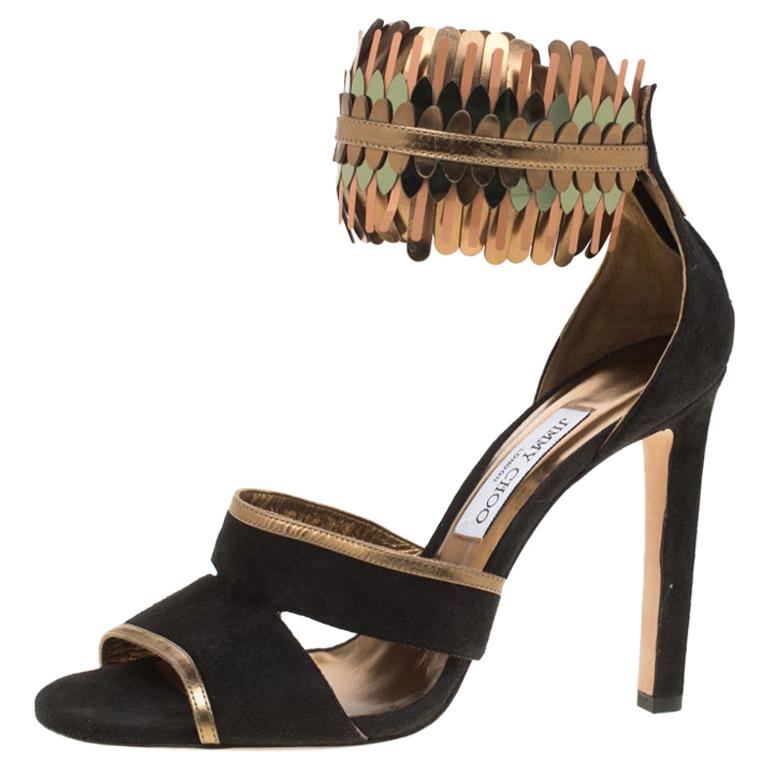 Vintage Jimmy Choo Blaxk Sandal Heels (37.5) main image 1