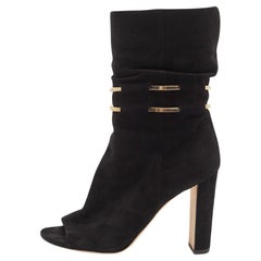 Jimmy Choo Black Suede Ankle Boots Size 36.5