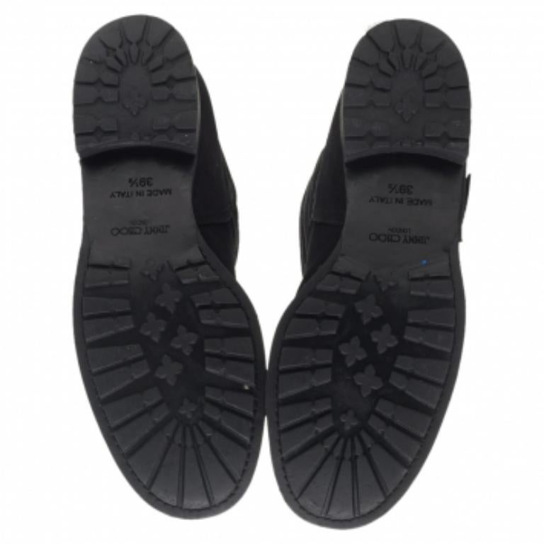 Jimmy Choo - Bottines en daim noir - Taille 39.5 en vente 1