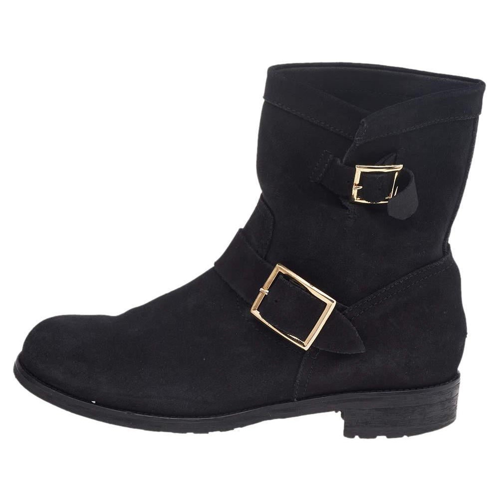 Jimmy Choo Black Suede Ankle Boots Size 39.5