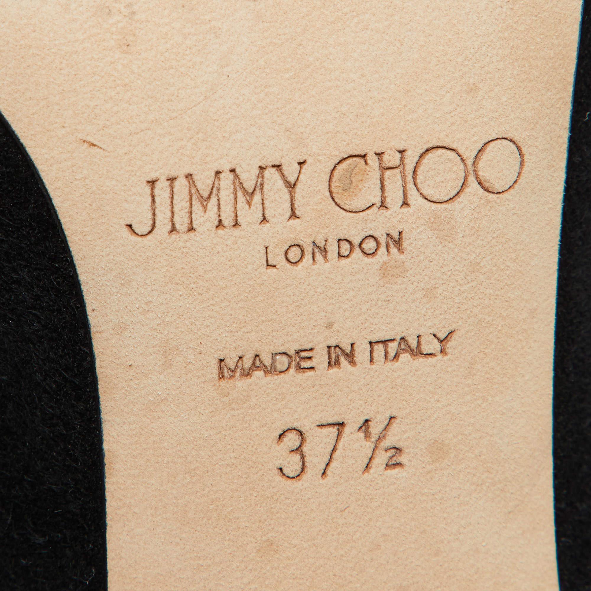 Jimmy Choo - Escarpins à bout pointu en daim noir ornés de cristaux - Taille 37,5 3