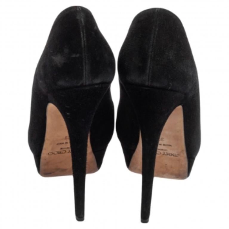 Jimmy Choo - Escarpins à plateforme Dahlia en daim noir - Taille 39 Pour femmes en vente