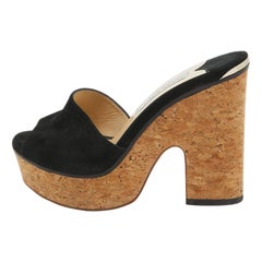 Jimmy Choo Black Suede Deedee Slide Sandals Size 38.5