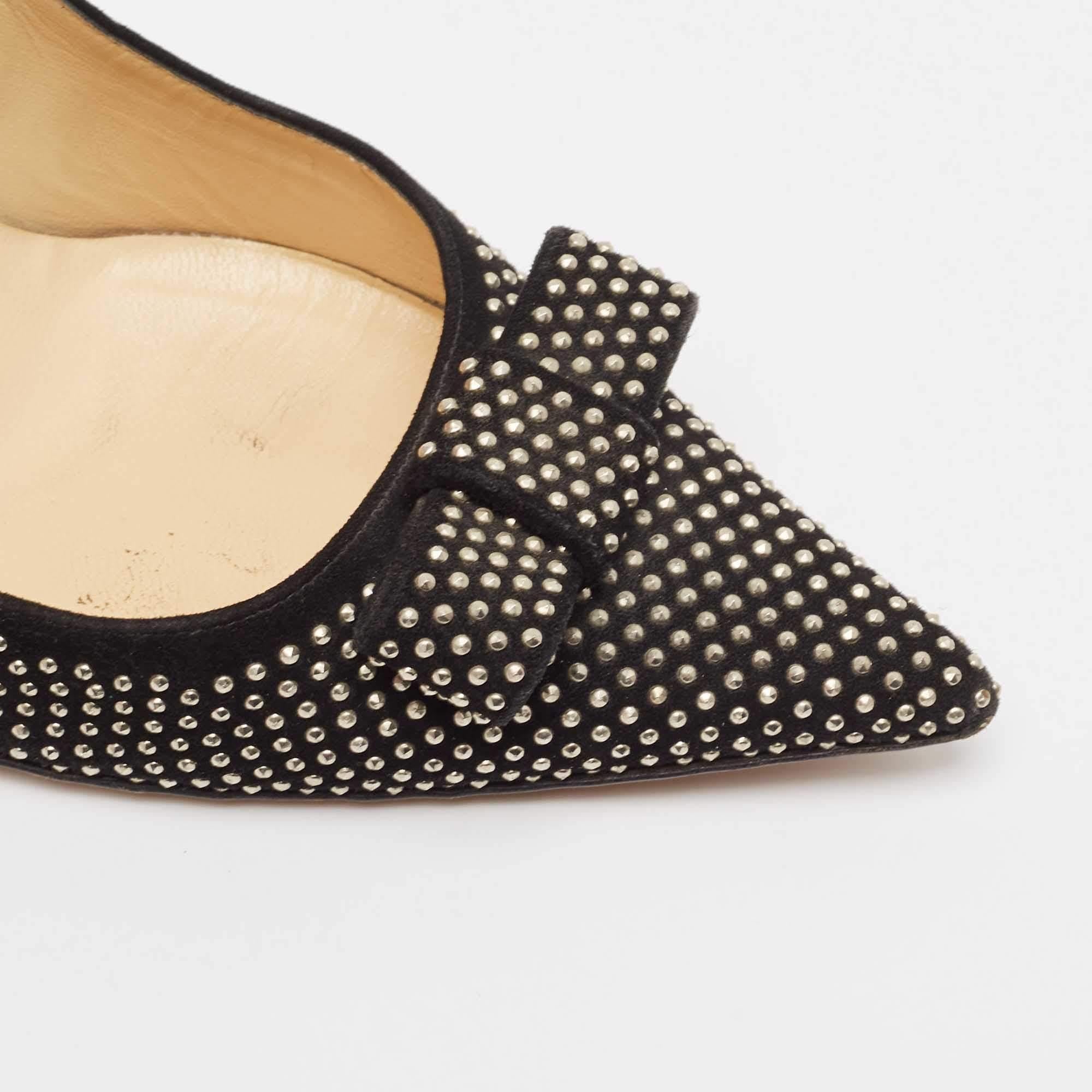 Jimmy Choo - Escarpins Maya en daim noir avec ornements - Taille 40 en vente 2