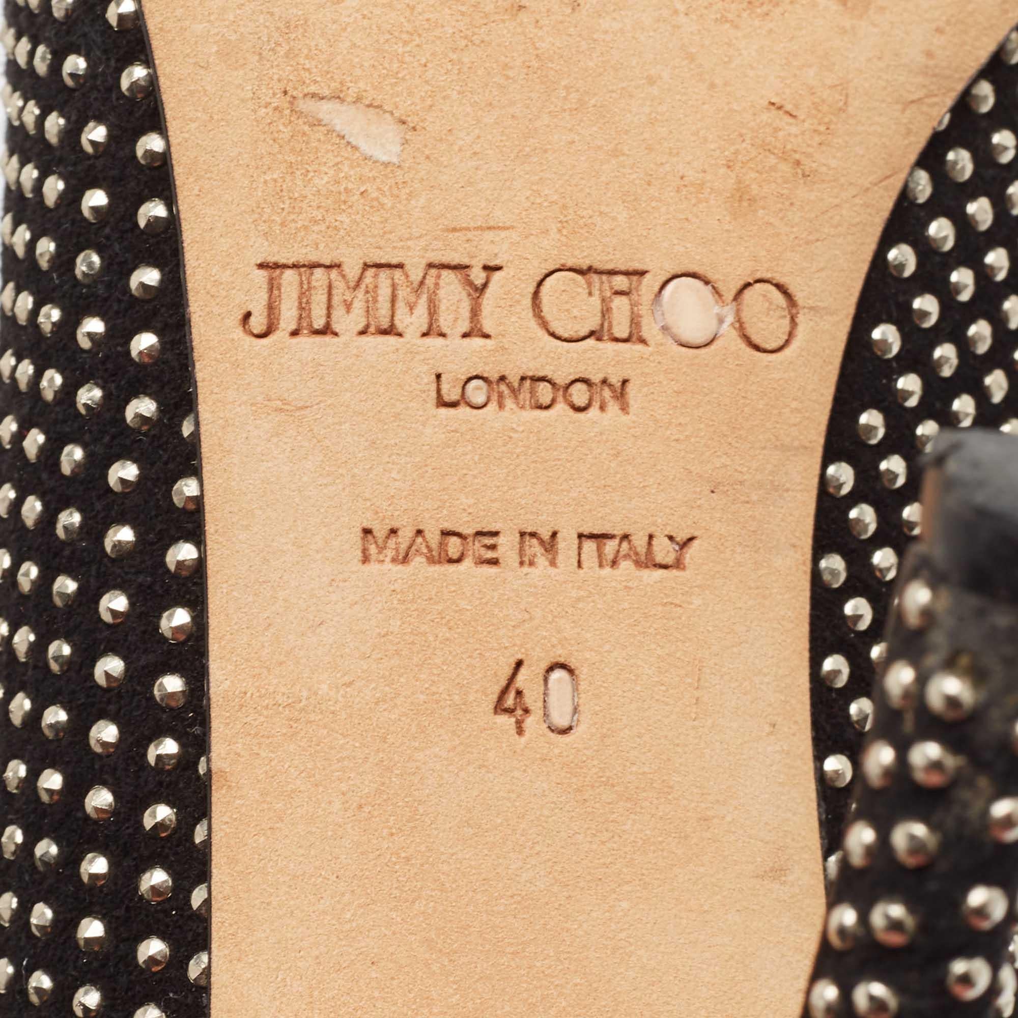 Jimmy Choo - Escarpins Maya en daim noir avec ornements - Taille 40 en vente 3