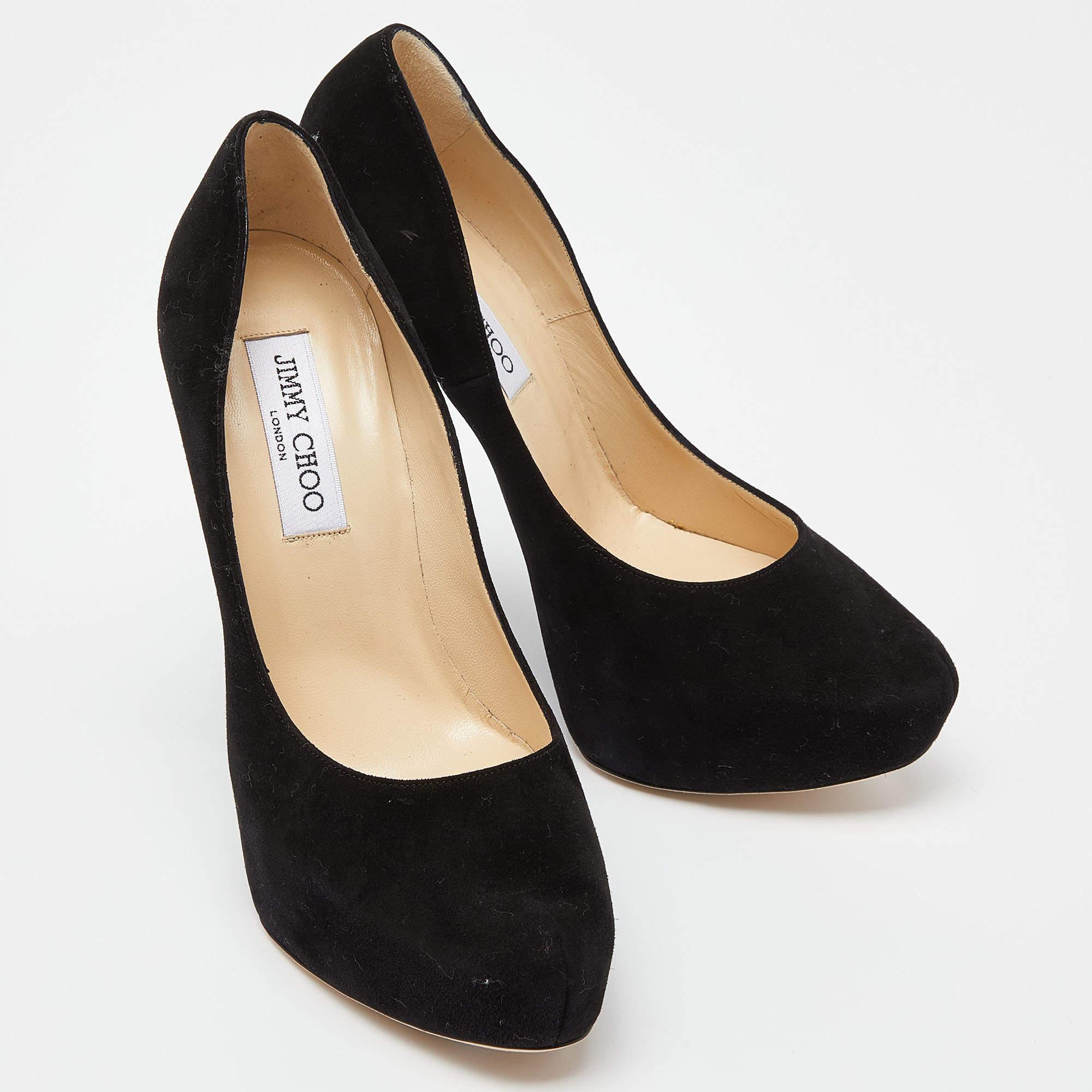Women's Jimmy Choo Black Suede Esam Crystal Embellished Pumps Size 39 For Sale