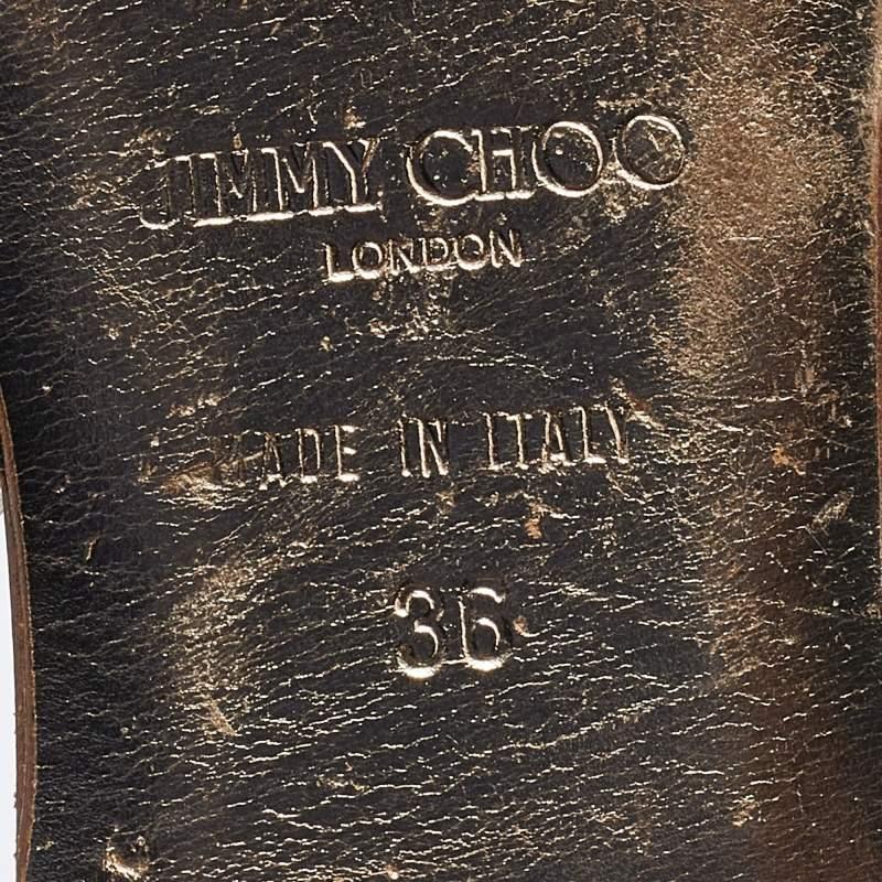 Jimmy Choo Sandales plates en daim noir Taille 36 en vente 3