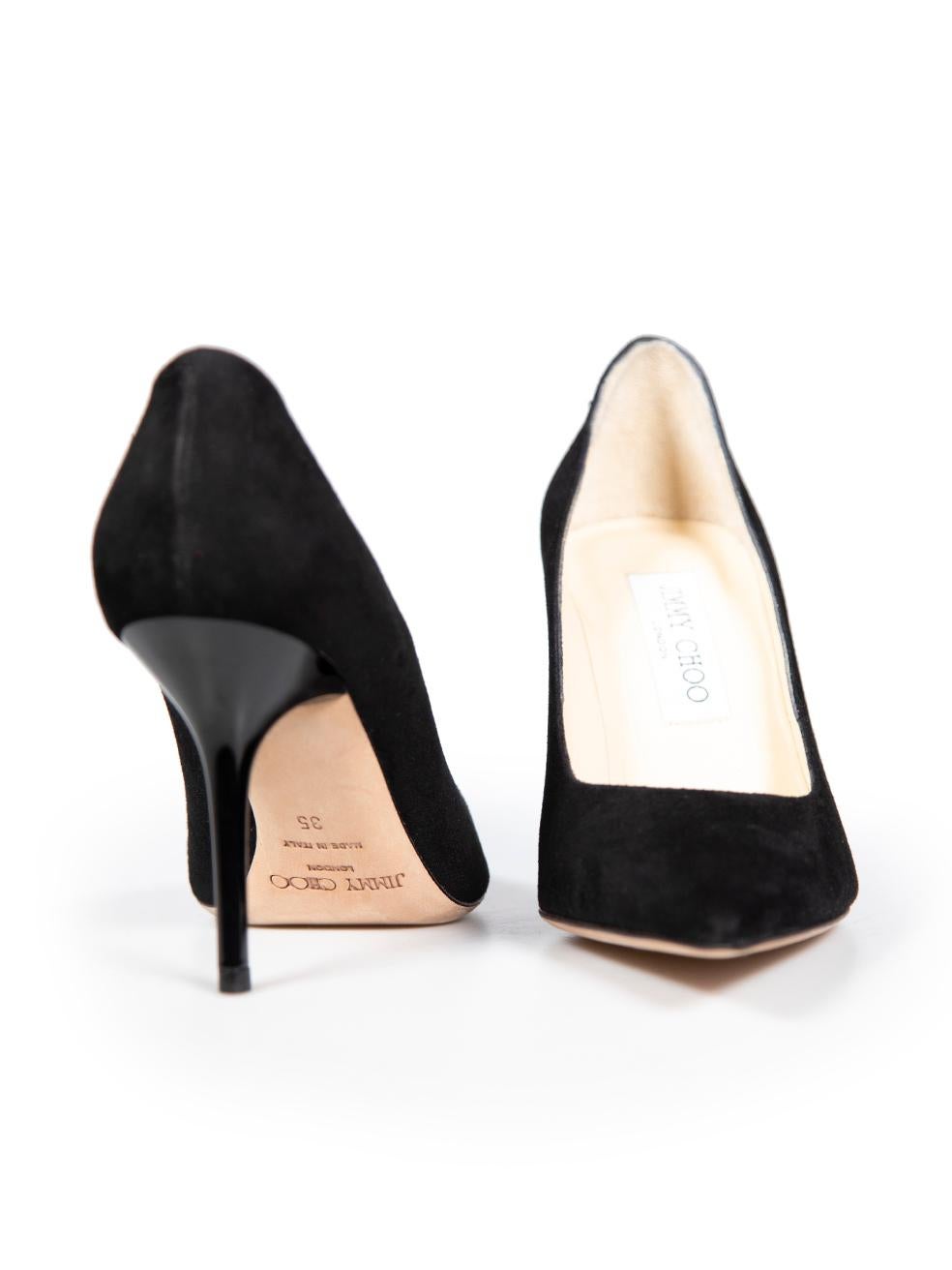 Jimmy Choo Black Suede High Heeled Pumps Size IT 35 In Good Condition For Sale In London, GB