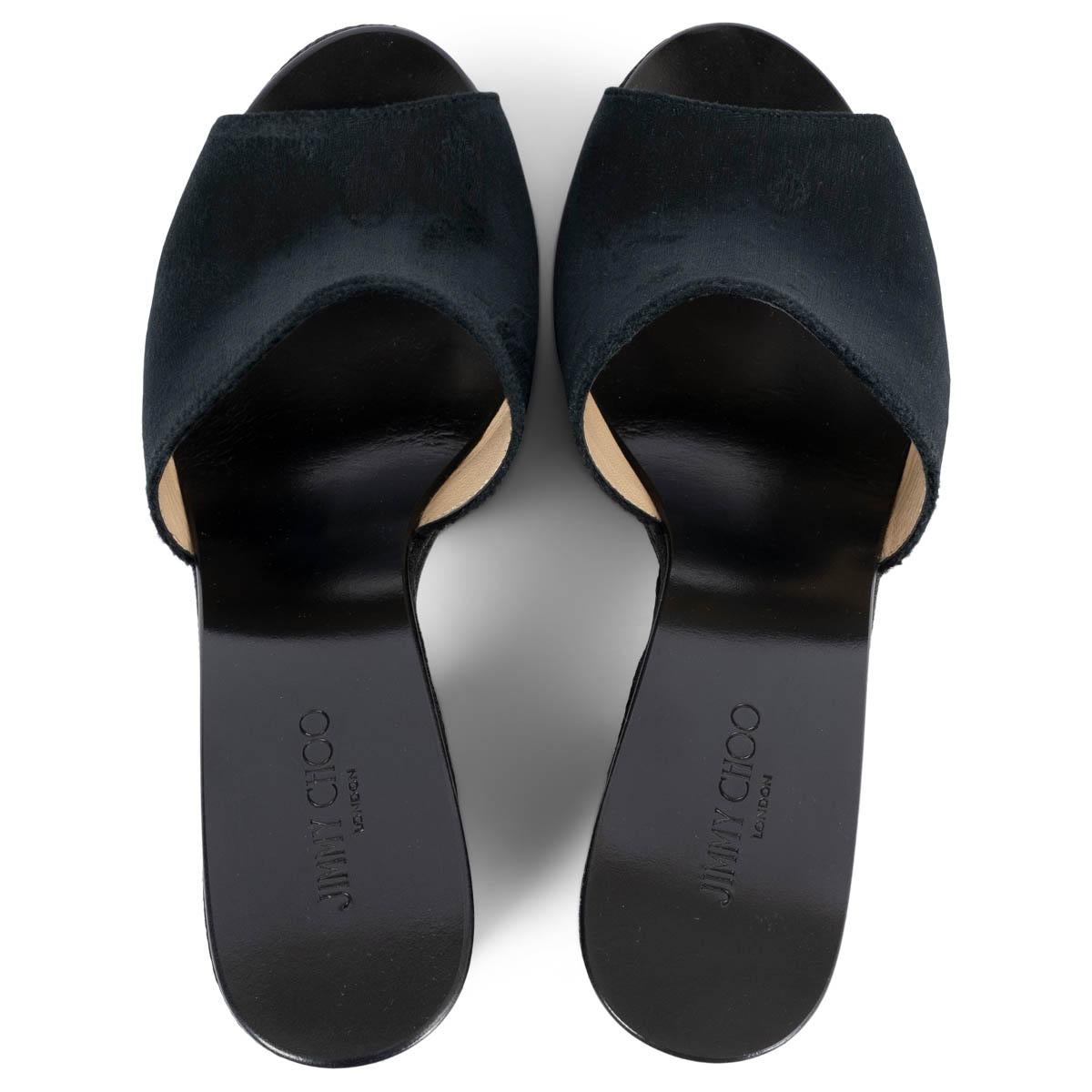JIMMY CHOO black suede & jute DEEDEE Platform Sandals Shoes 40.5 For Sale 1