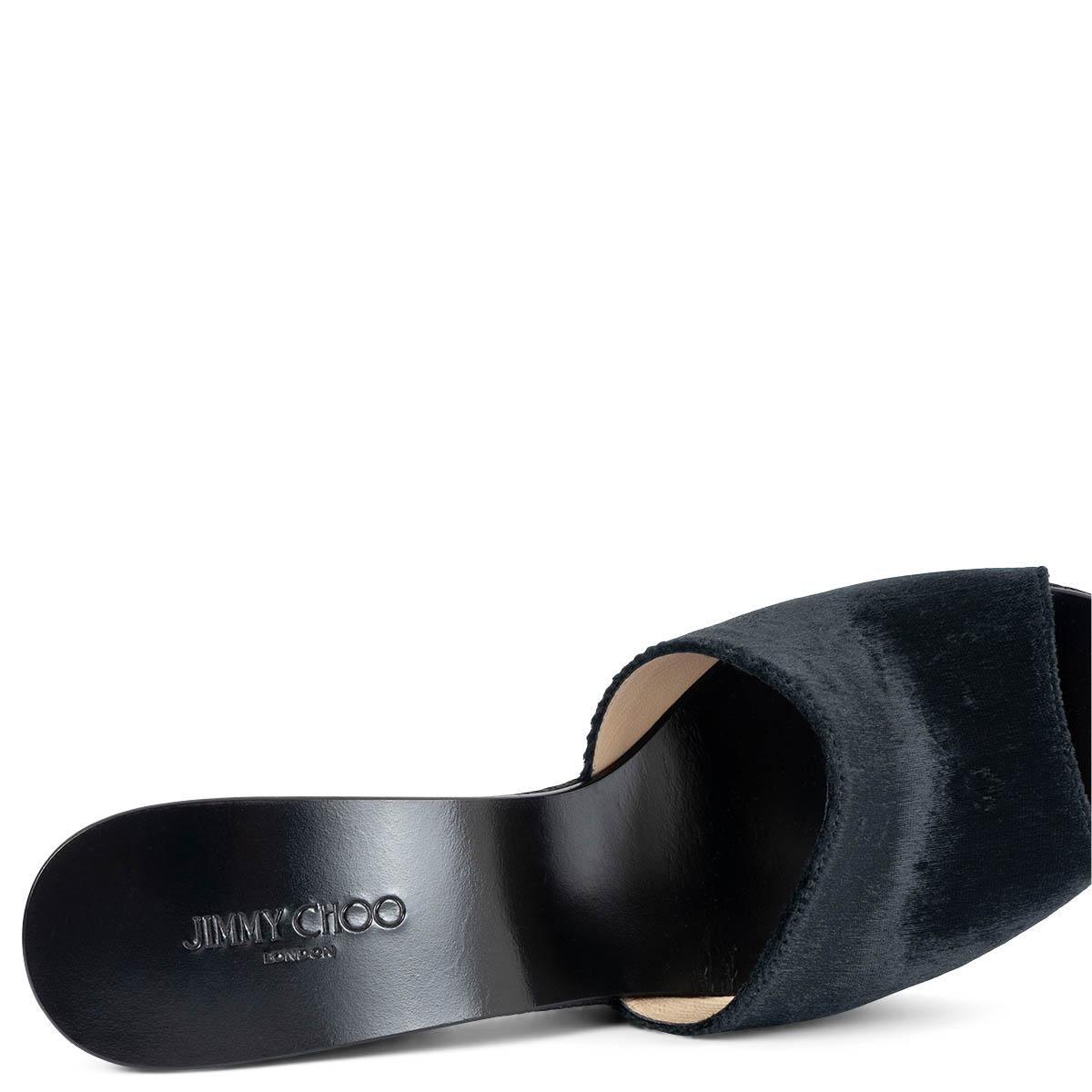 JIMMY CHOO black suede & jute DEEDEE Platform Sandals Shoes 40.5 For Sale 2
