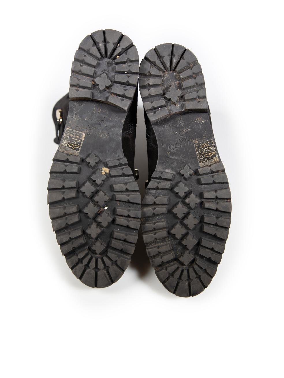 Jimmy Choo Botas de media caña con cordones de ante negro Talla IT 37 en Bueno estado para la venta en London, GB