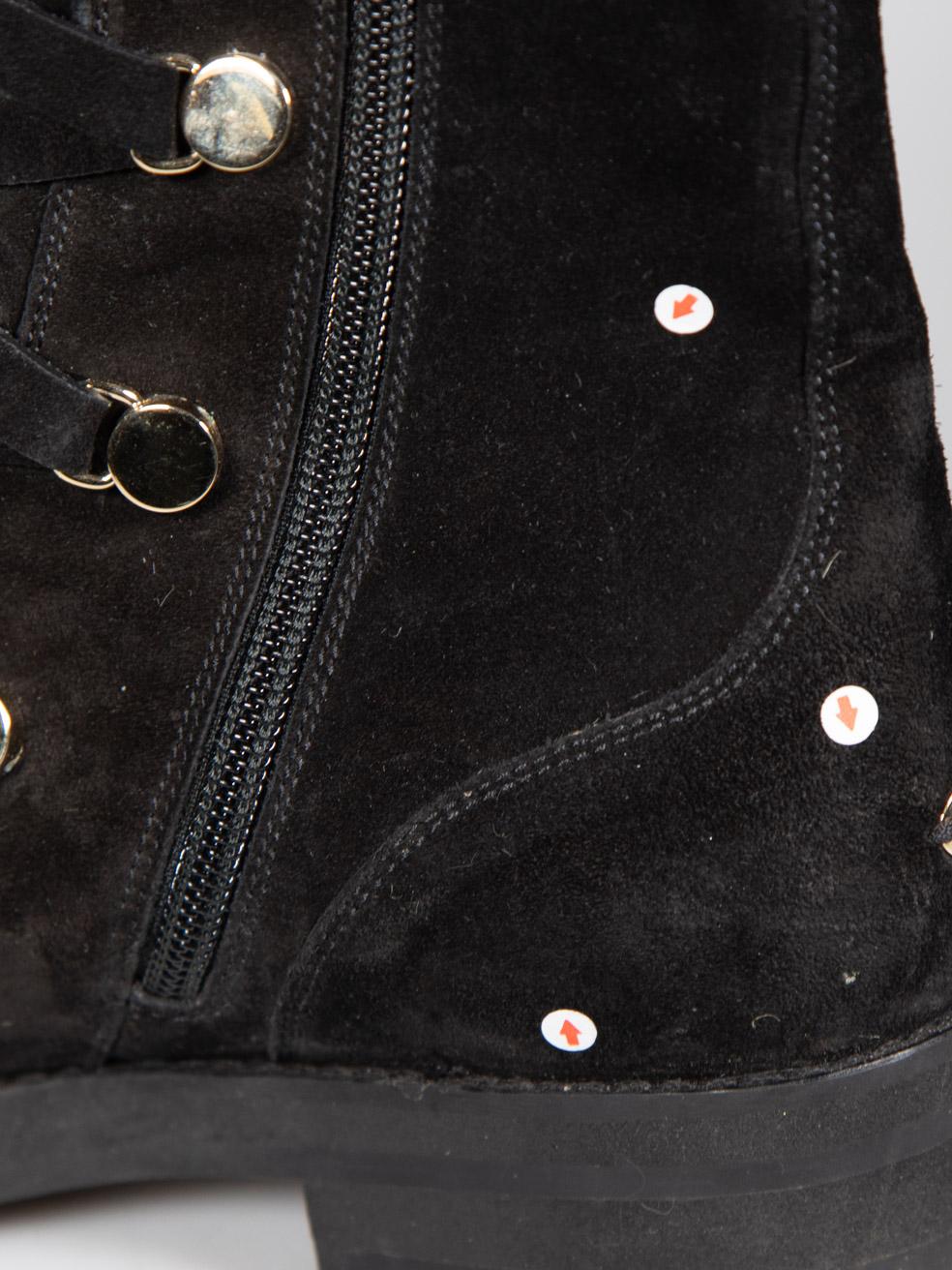 Jimmy Choo Black Suede Lace Up Mid Calf Boots Size IT 37 For Sale 5