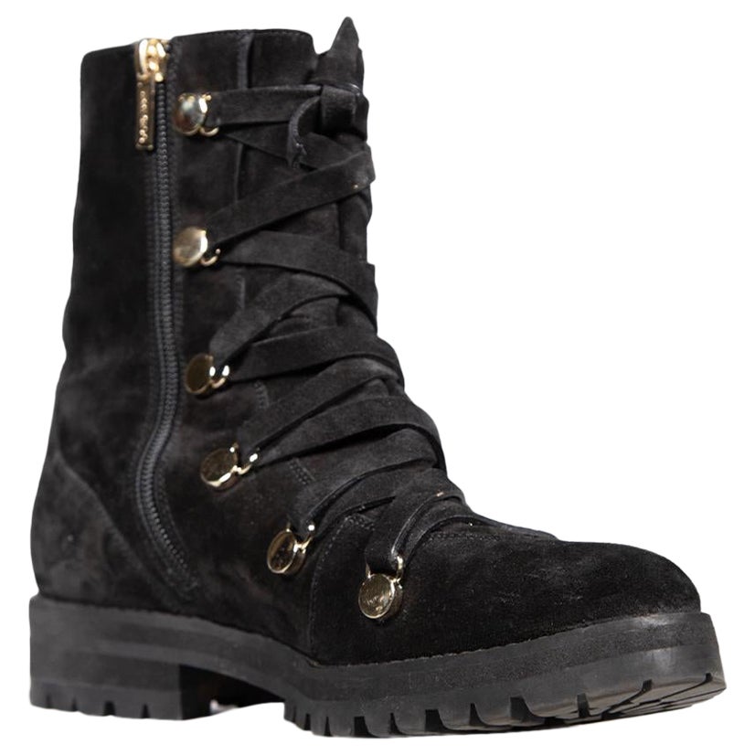 Jimmy Choo Botas de media caña con cordones de ante negro Talla IT 37 en venta