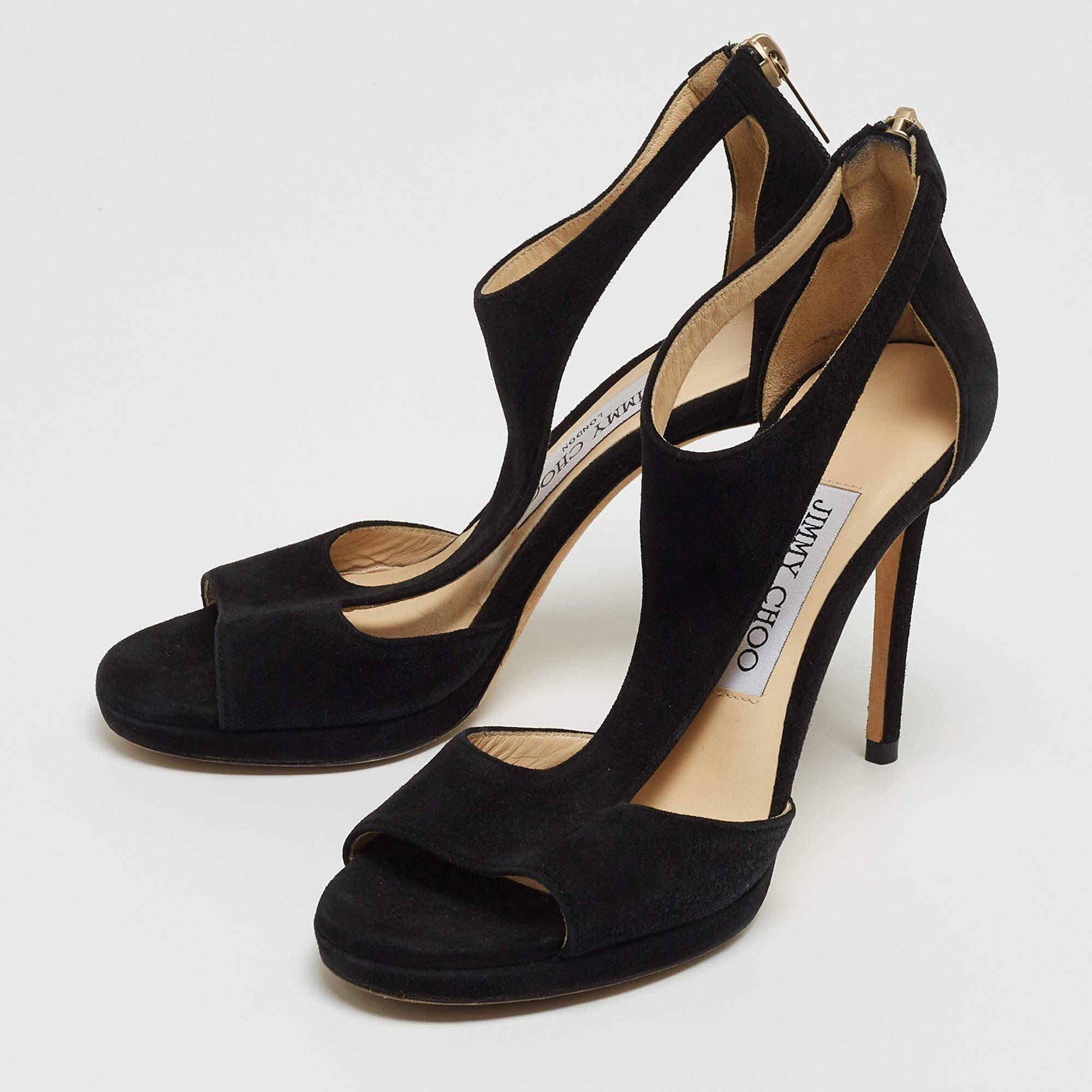 Women's Jimmy Choo Black Suede Lana Sandals Size 35 For Sale