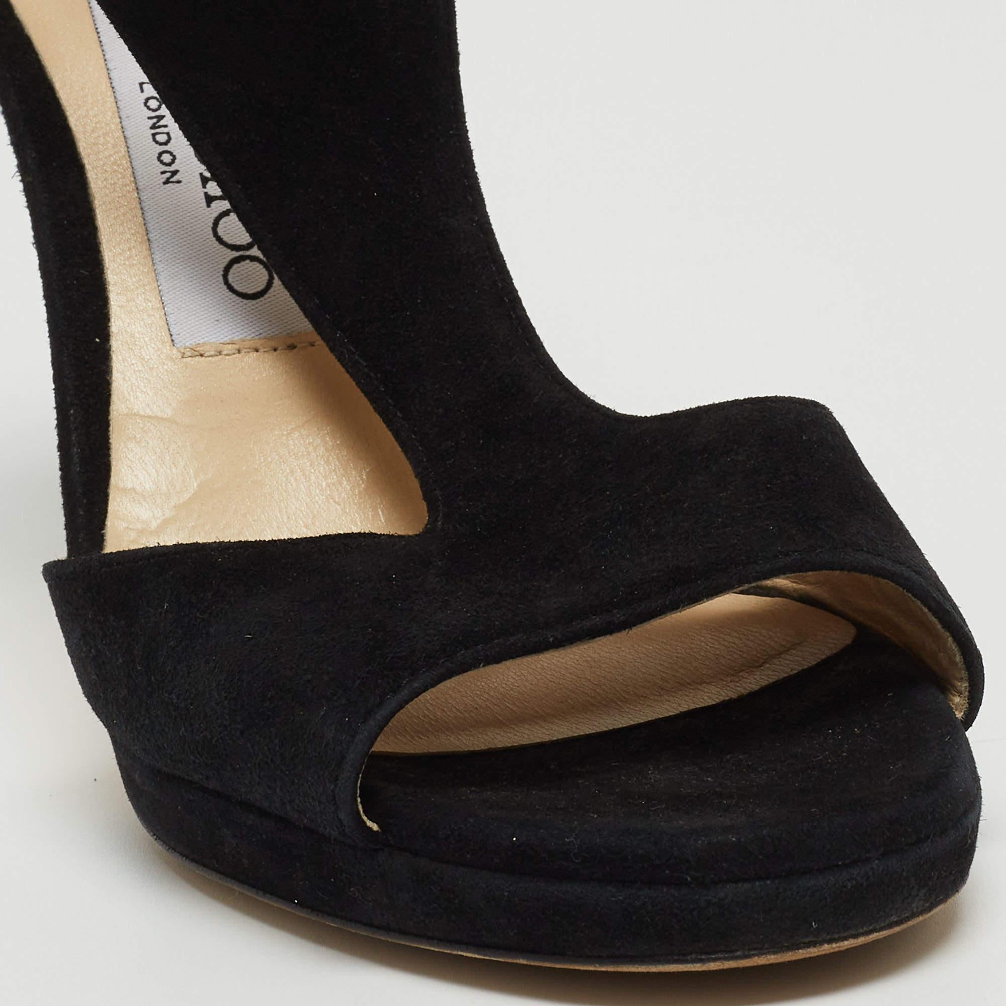 Jimmy Choo Black Suede Lana Sandals Size 35 For Sale 2