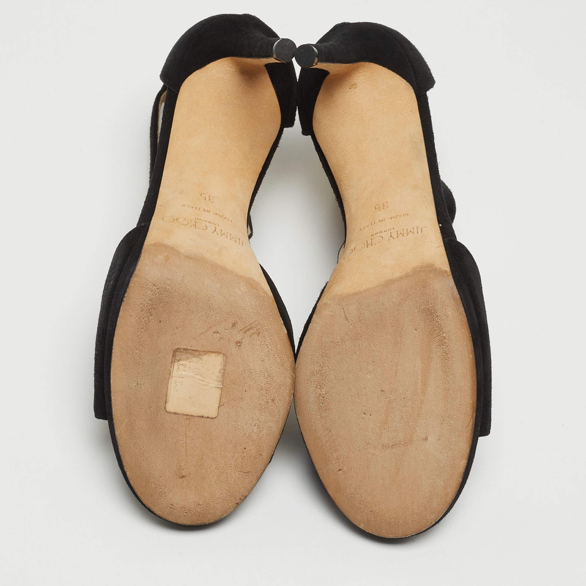 Jimmy Choo Black Suede Lana Sandals Size 35 For Sale 4
