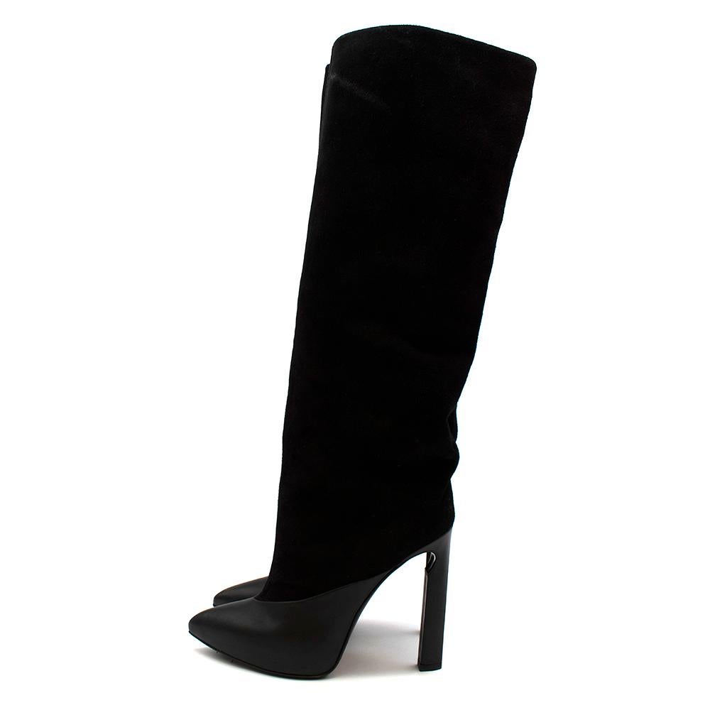 Women's Jimmy Choo Black Suede & Leather Tall Boots - Size EU 38 For Sale