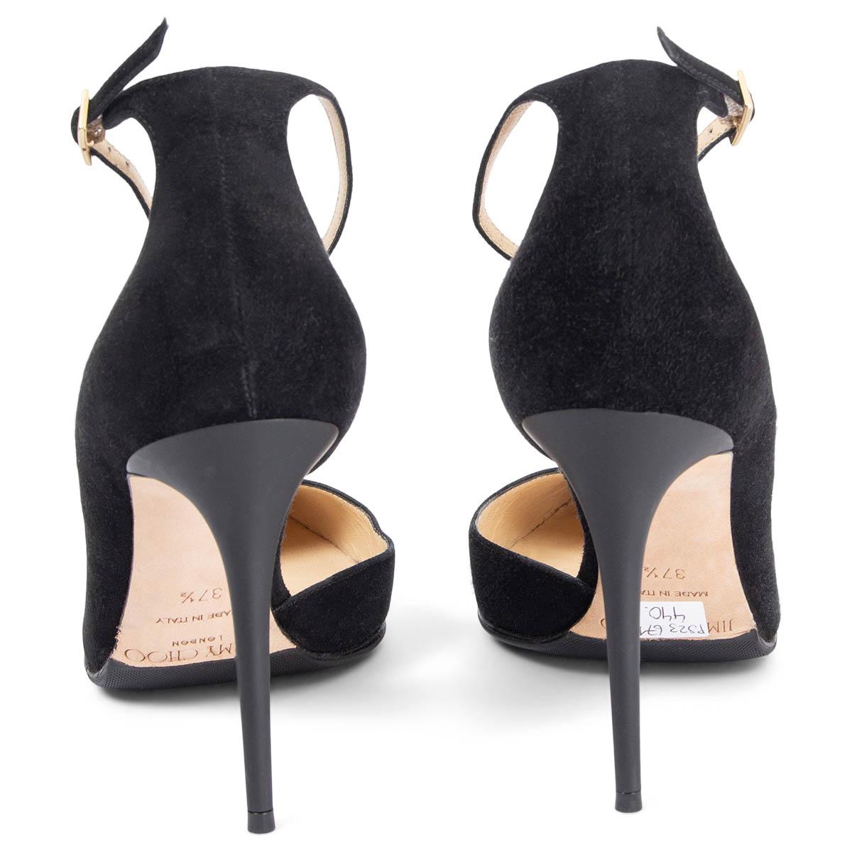 jimmy choo lucy 100 suede ankle strap pumps