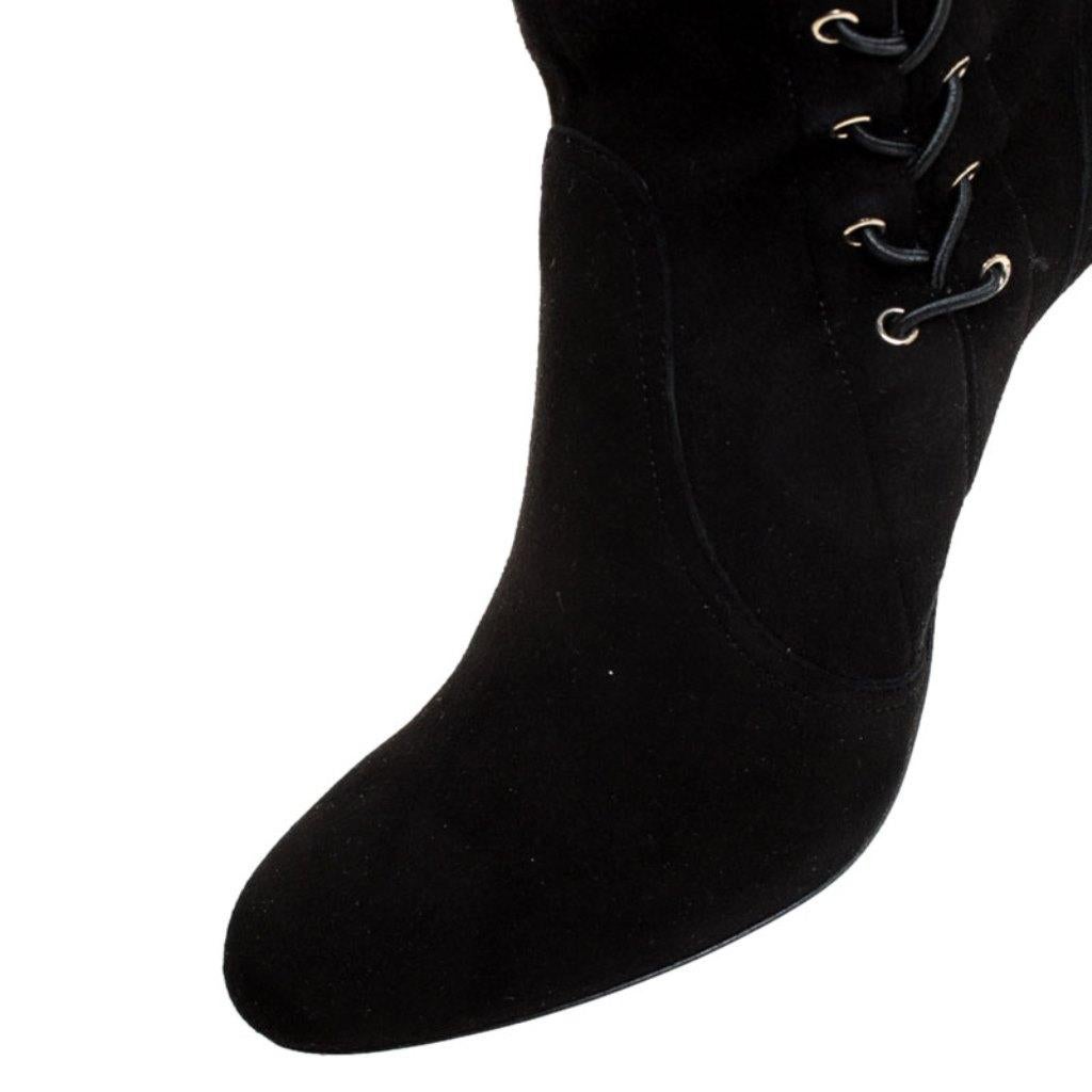 Jimmy Choo Black Suede Marie Over the Knee Boots Size 38 2