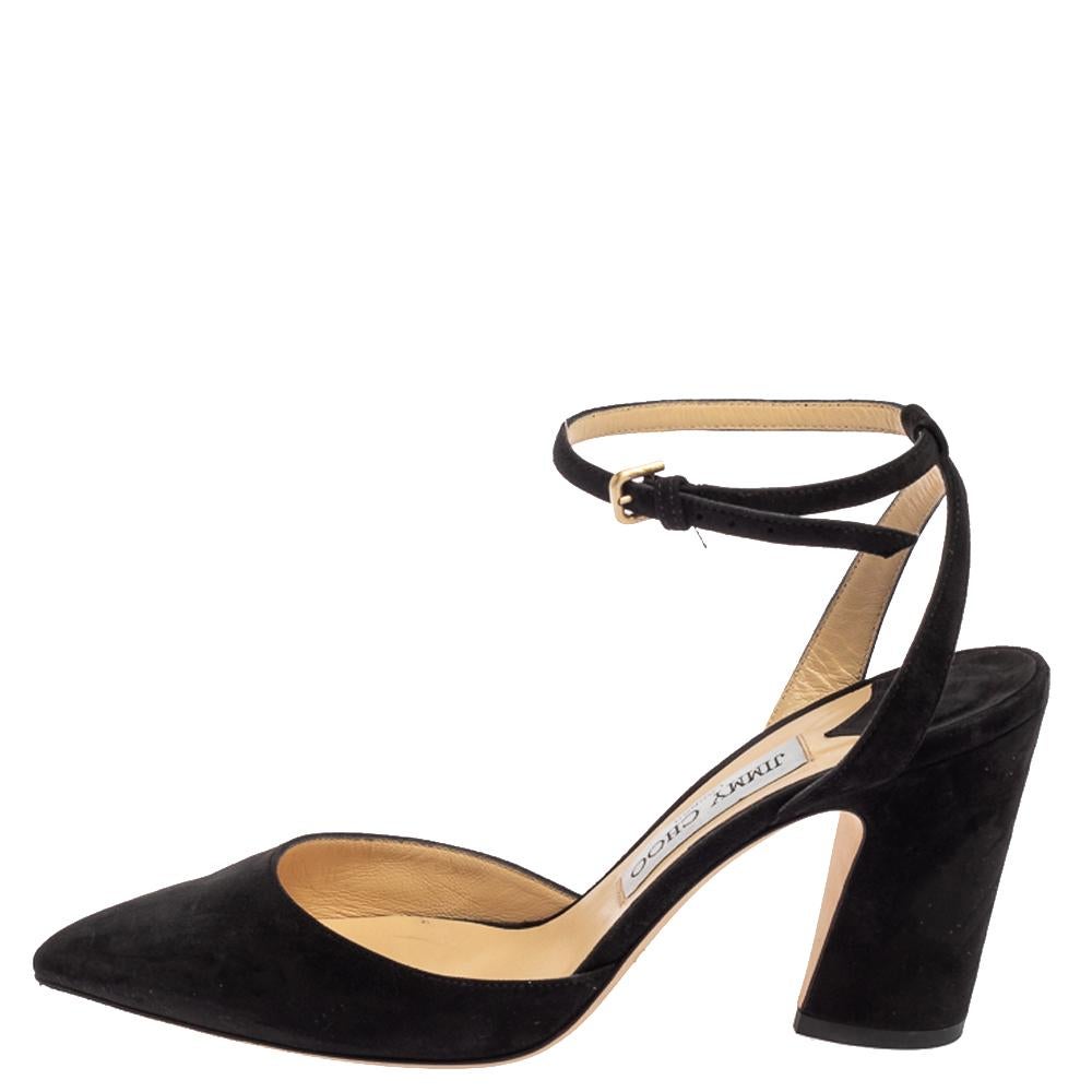 Jimmy Choo Schwarze Wickelsandalen aus Wildleder mit Mickey-Knöchel Größe 38 1