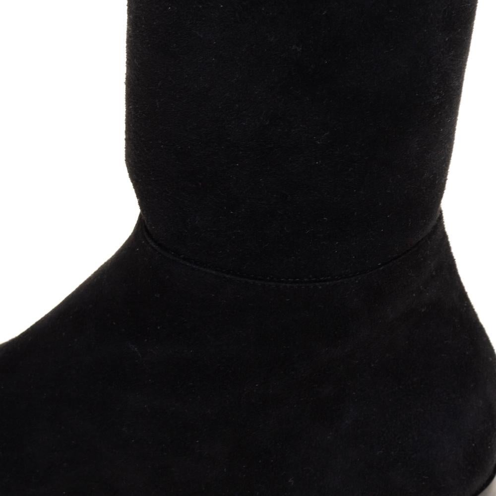 Jimmy Choo Black Suede Myren Over The Knee Boots Size 37 4