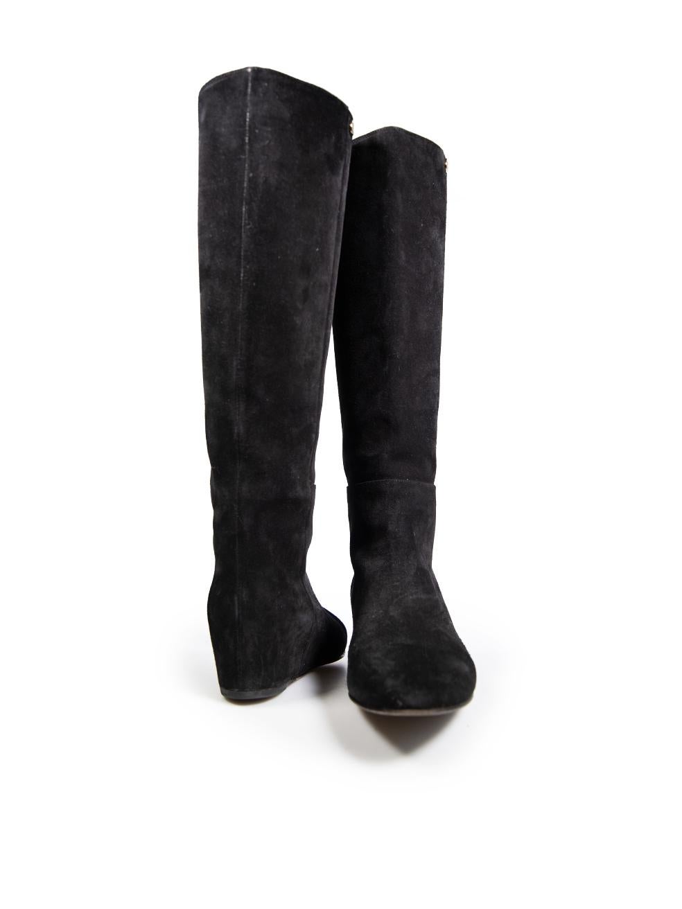 Jimmy Choo Black Suede Olivia Knee High Boots Size IT 42 In Good Condition In London, GB