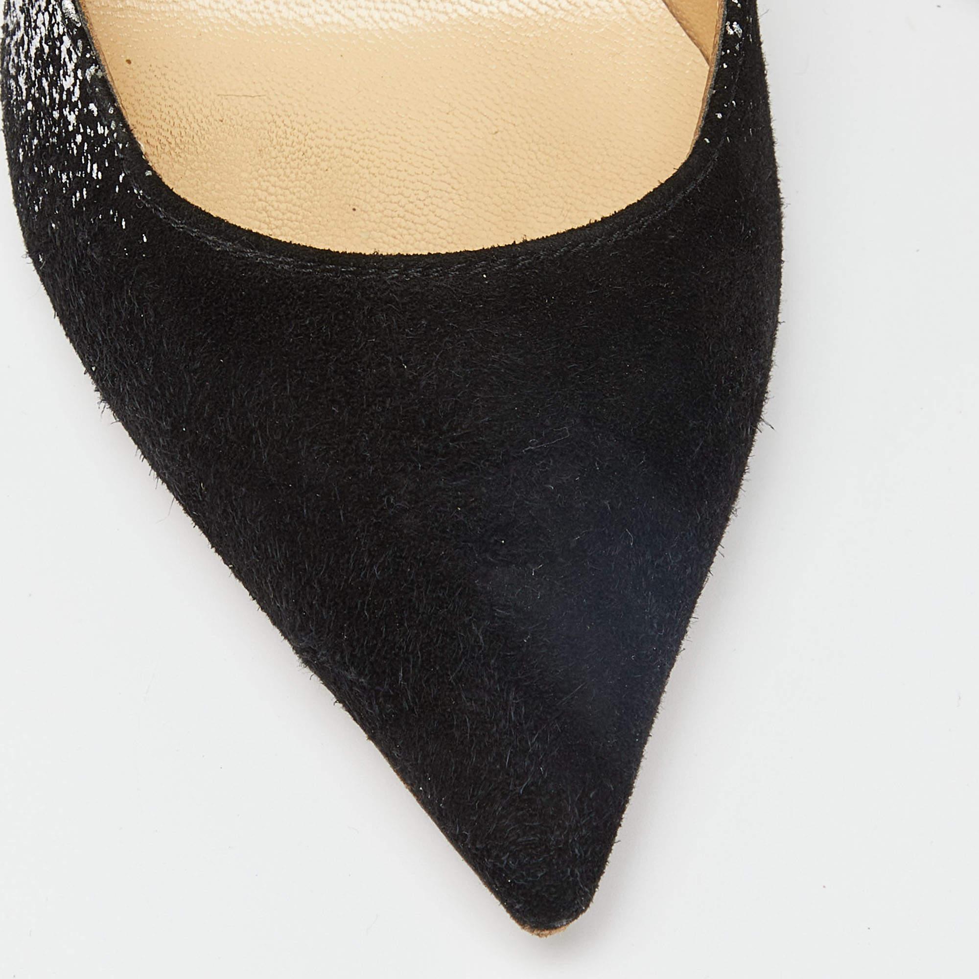 Jimmy Choo - Escarpins à bout pointu en daim noir - Taille 35 en vente 2