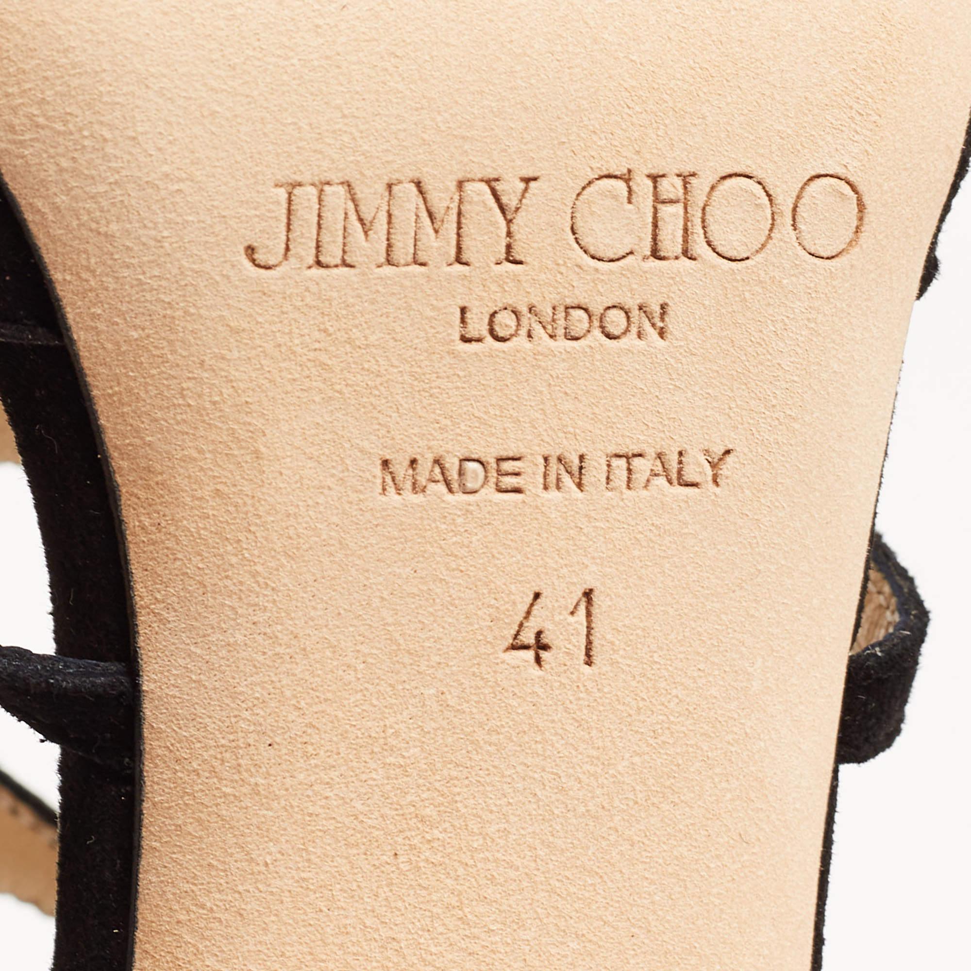Jimmy Choo Black Suede Ren Sandals Size 41 4