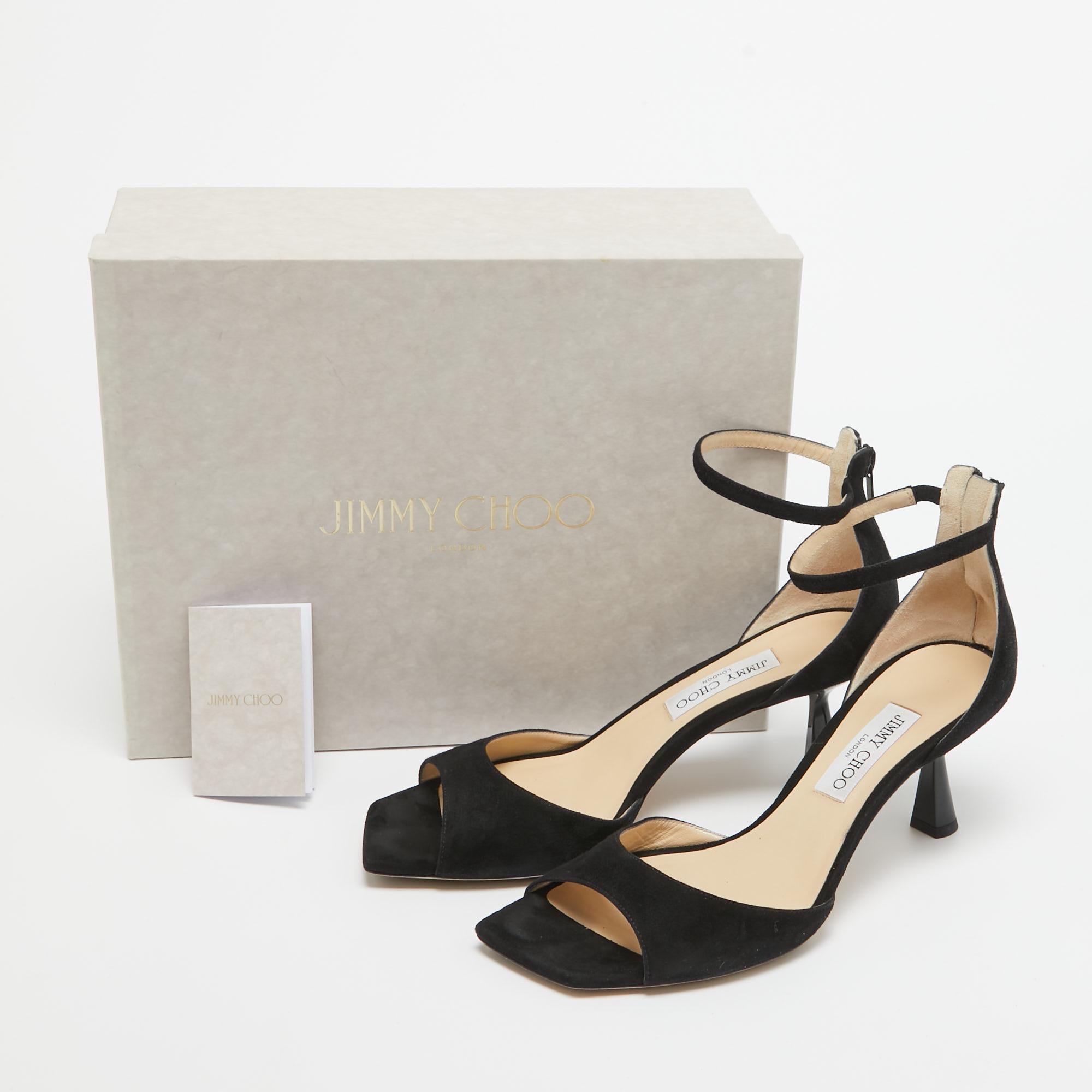Jimmy Choo Black Suede Reon Sandals Size 41 3
