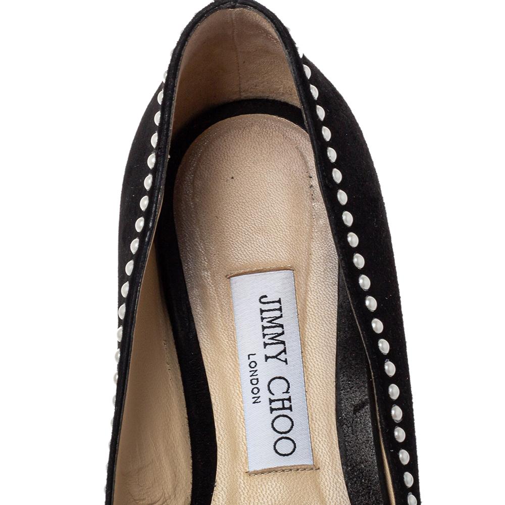 Jimmy Choo Black Suede Romy Flats Size 38.5 1