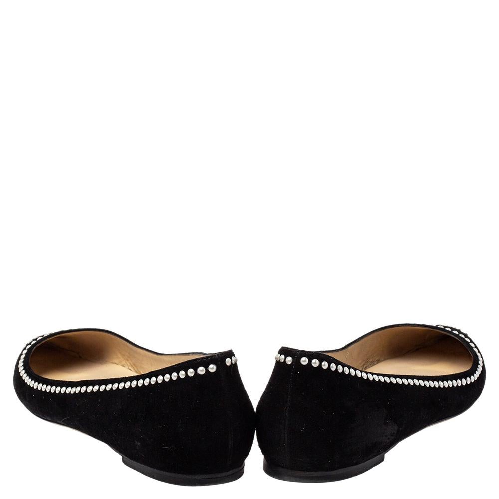 Jimmy Choo Black Suede Romy Flats Size 38.5 2