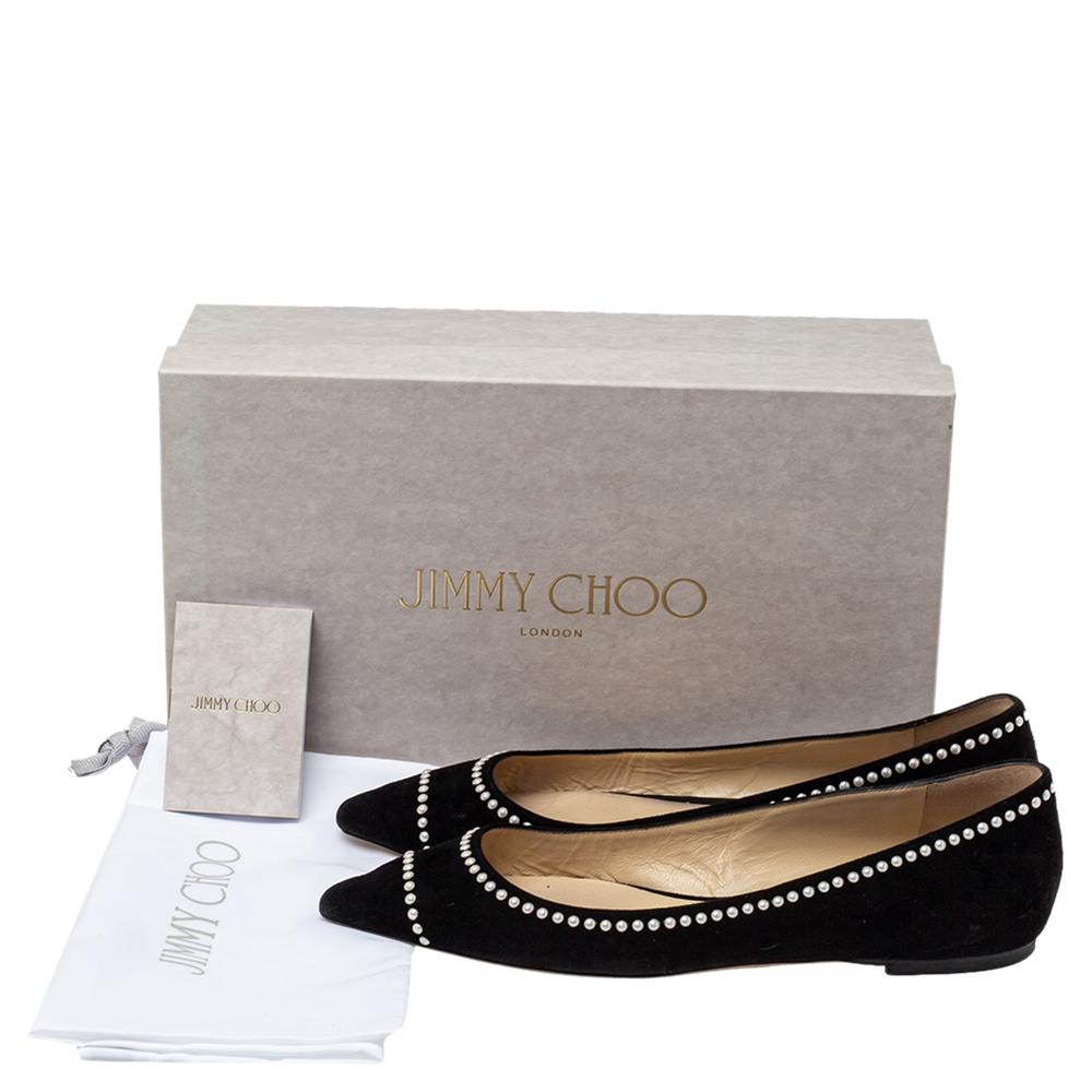Jimmy Choo Black Suede Romy Flats Size 38.5 3