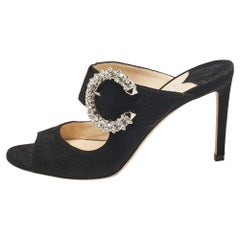 Jimmy Choo Black Suede Saf Slide Sandals Size 38