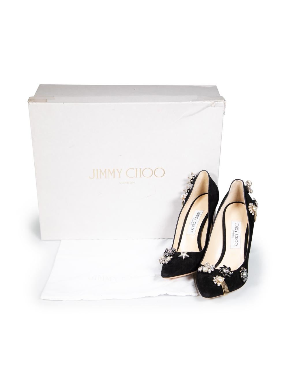Jimmy Choo Black Suede Snap Button Detail Pumps Size IT 39 For Sale 4